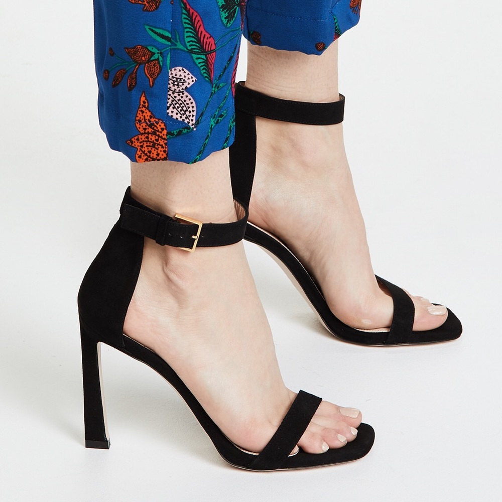 Stuart Weitzman 100 mm Square Nudist Sandal Heels